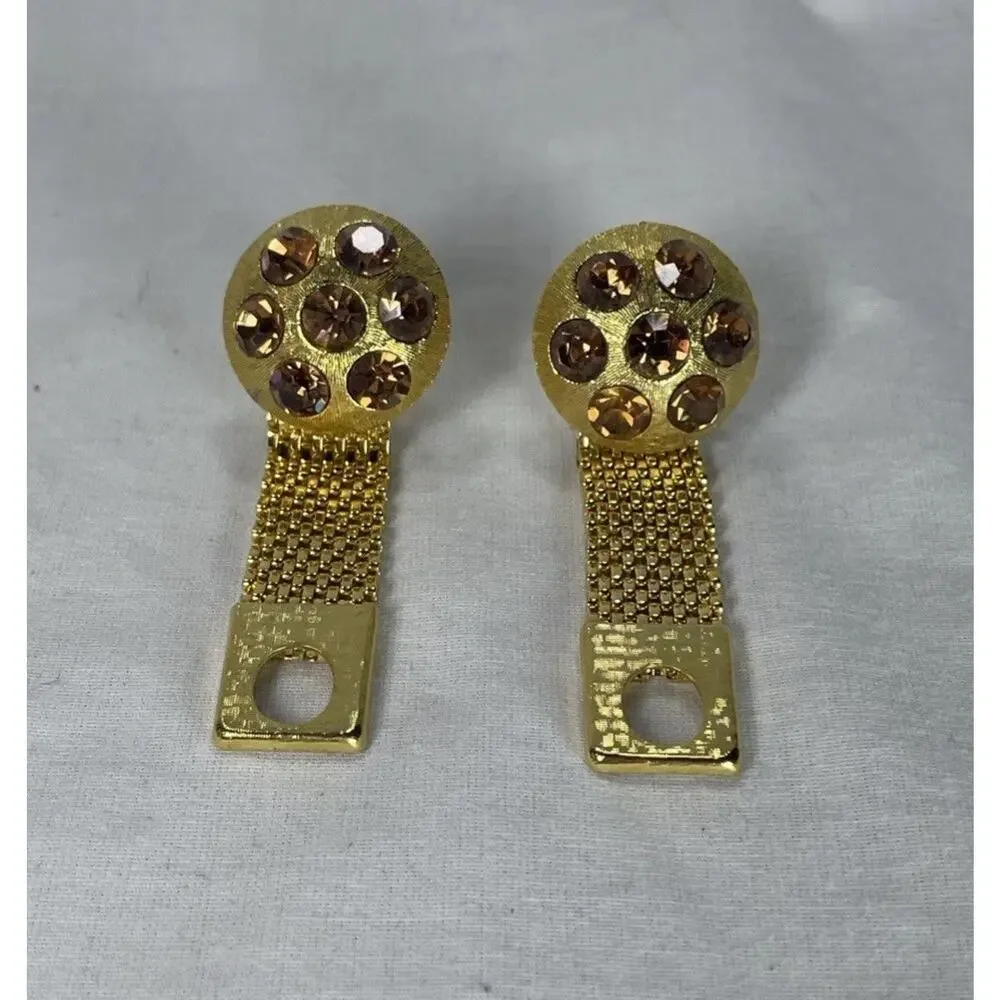 Men’s amber stone gold wrap around cuff links Celebrity NY.